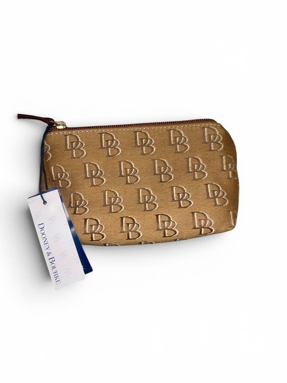 Vintage Dooney & Bourke Tan jacquard coin change purse NWT!